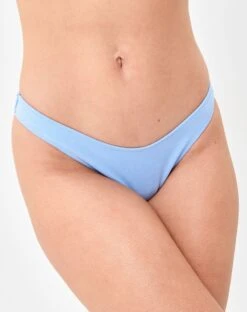 Shimmer Split Waist Ruched Bikini Bottom -GLASSONS CLOTHING zimi high waist thong blue me away front ga63412twl 2