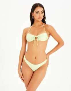 Shimmer Thong Bikini Bottom -GLASSONS CLOTHING zimi high waist thong lime splice full ga63412shm